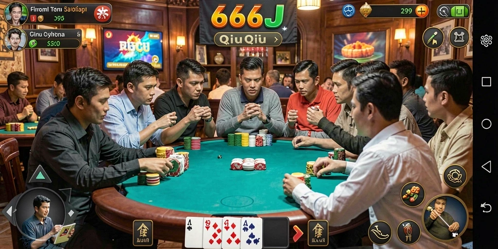 Tampilan gameplay QiuQiu yang seru di 666J.