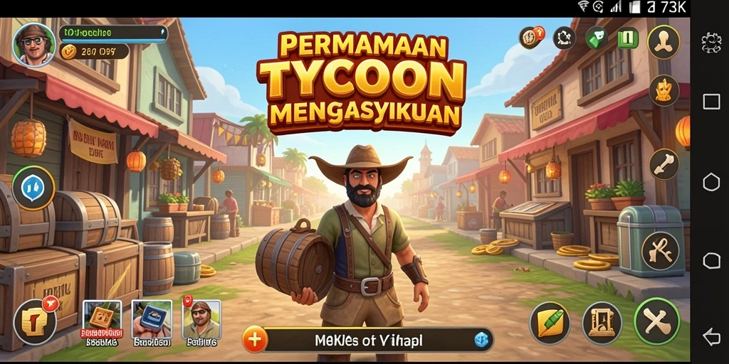 Tampilan visual menarik dari gameplay 73K yang menantang.