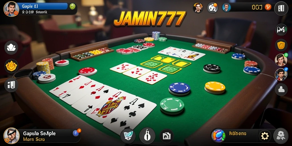 Tampilan menarik gameplay Gaple di JAMIN777 yang membuat seru.