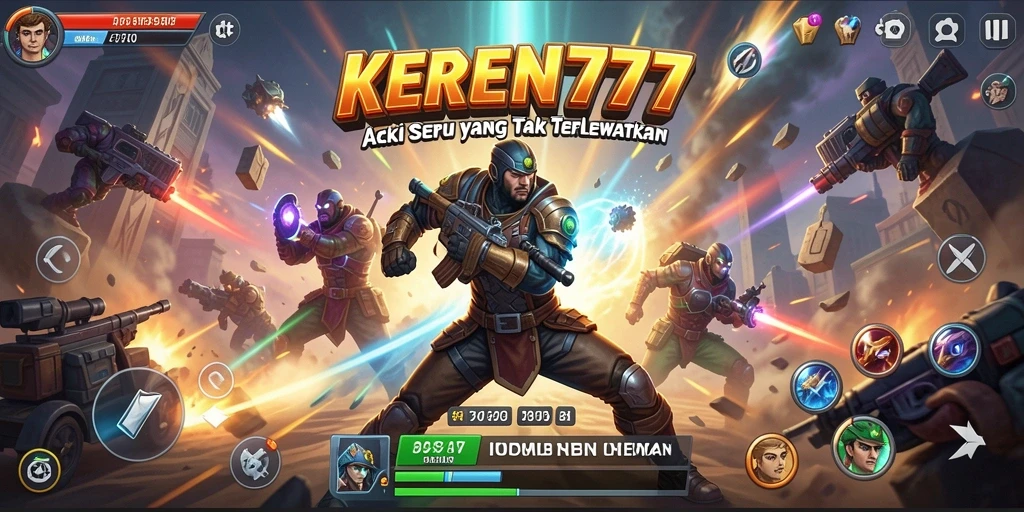 Screenshot gameplay KEREN777 menampilkan aksi seru dari pertarungan karakter.