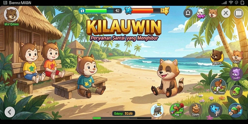 Tampilan gameplay <strong>KILAUWIN</strong> yang ceria dan menghibur.