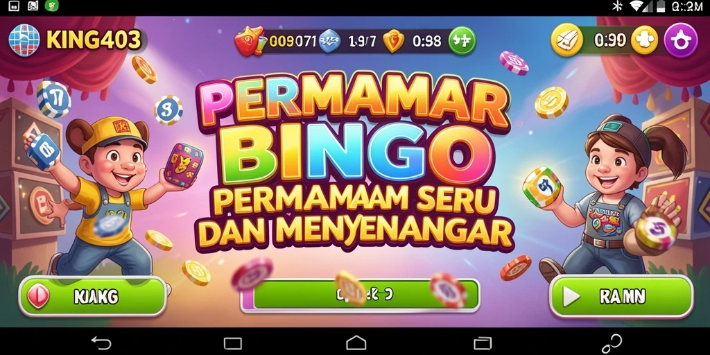 Screenshot KING403 menampilkan gameplay Bingo yang seru dan interaktif.