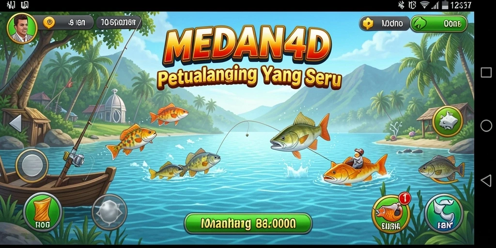 Tampilan menarik dari gameplay MEDAN4D saat memancing di laut.