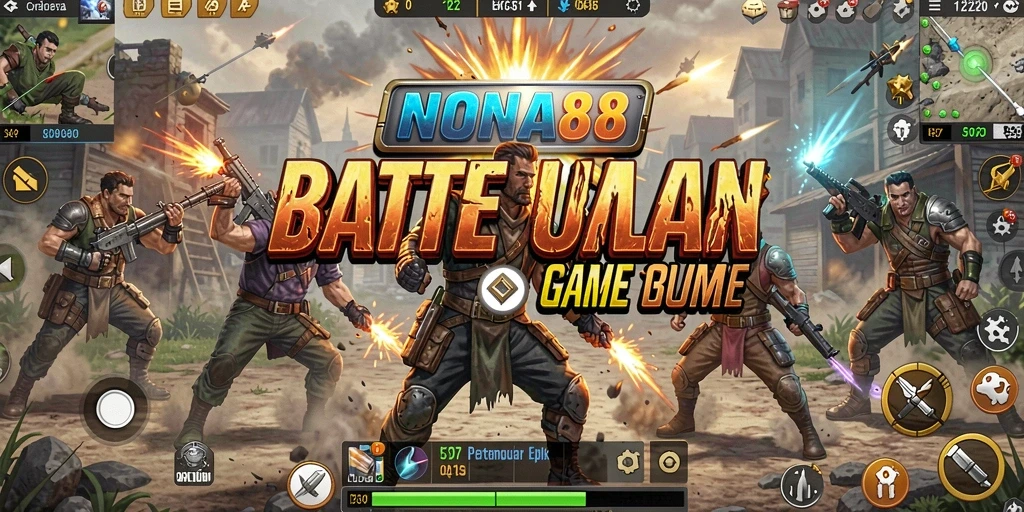 Tangkapan layar gameplay NONA88 yang menunjukkan pertempuran intens di medan perang.