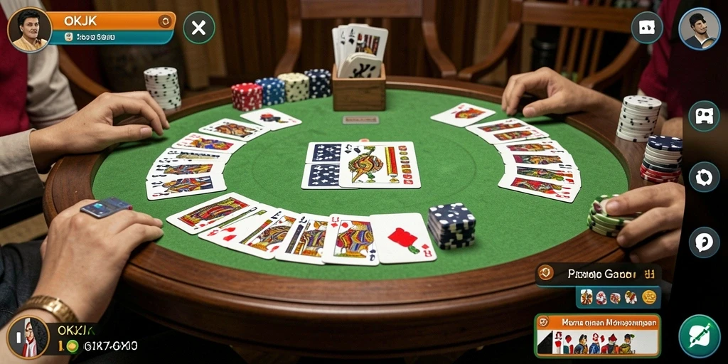 Tampilan screenshot OKJK yang menunjukkan serunya bermain Gaple.