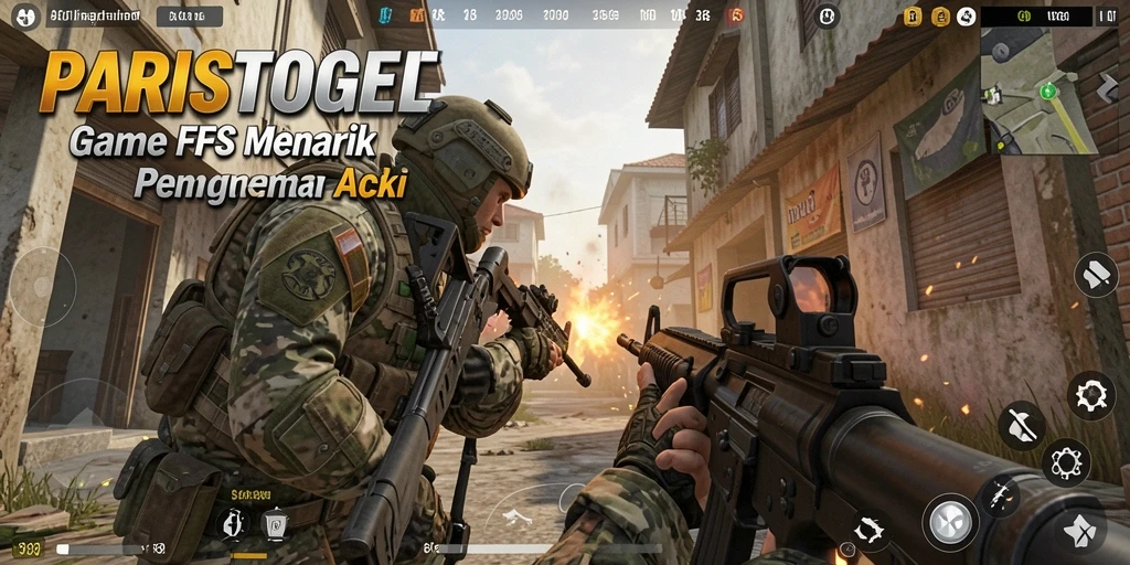 Screenshot gameplay PARISTOGEL menampilkan aksi menembak yang seru dan intens.