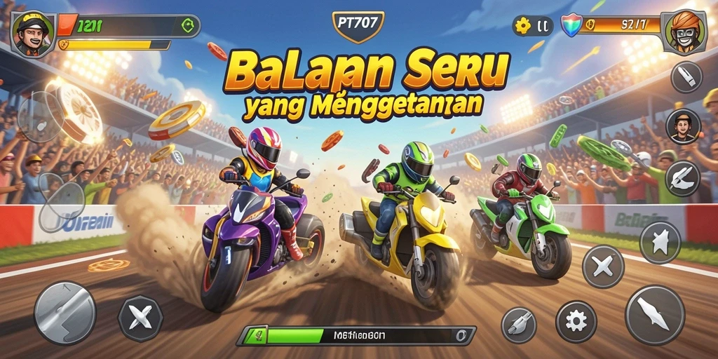 Tampilan menarik dari gameplay Racing PT707 yang seru.