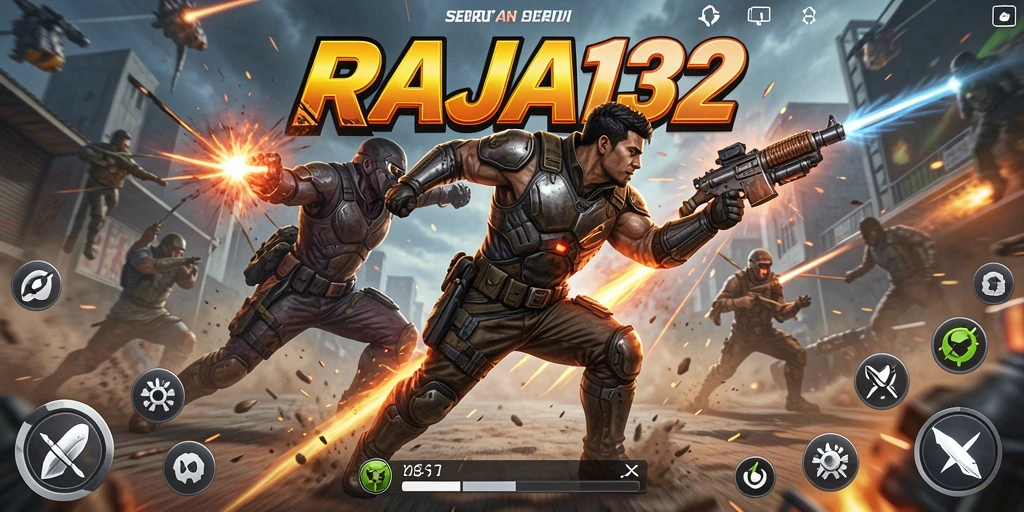 Tangkapan layar utama RAJA132 menampilkan gameplay aksi seru dalam pertarungan.