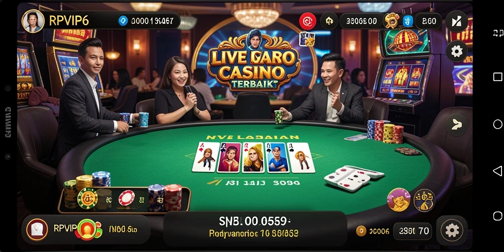 Screenshot gameplay RPVIP6 menampilkan dealer profesional dan pemain berinteraksi langsung.