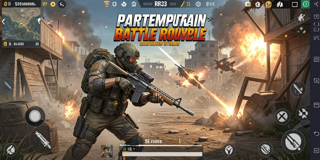 Gameplay seru Battle Royale yang intens dan penuh strategi.