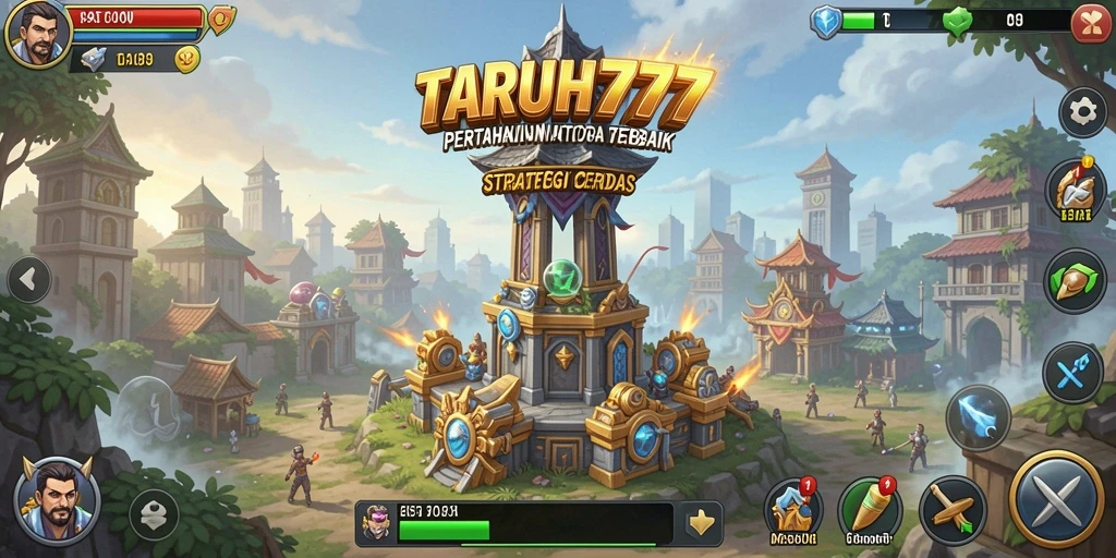 Tampilan gameplay Tower Defense yang menegangkan dan memukau.