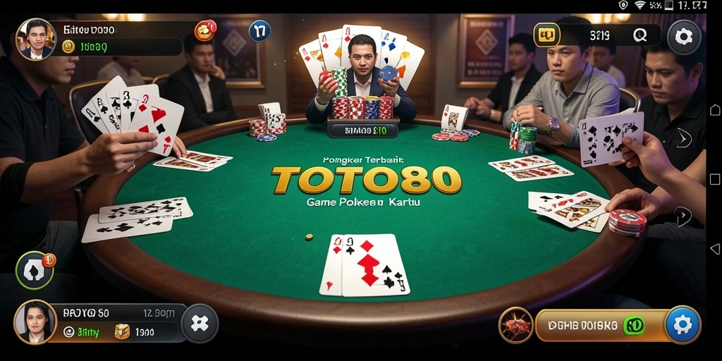 Screenshot gameplay TOTO80 menunjukkan keseruan bermain poker.