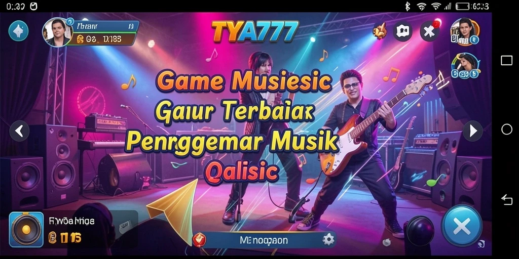 Tangkapan layar utama TYA777 menampilkan gameplay seru dengan berbagai lagu.
