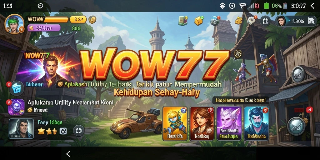 Tampilan utama WOW77 menampilkan berbagai fitur dan pengingat penting.
